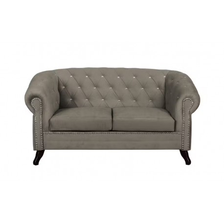 Chesterfield Sofa 2 osobowa Glasgow Blink z kryształkami