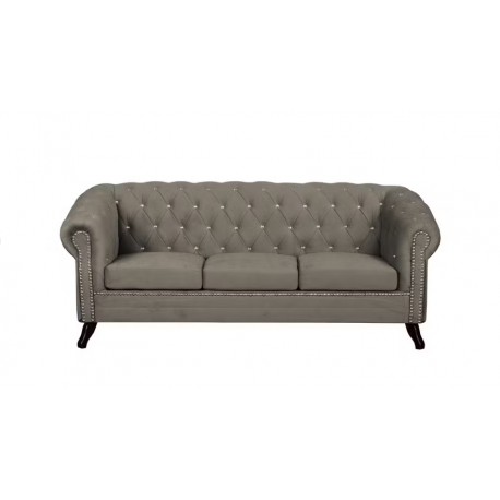 Chesterfield Sofa Pikowana Glasgow Blink 3 z kryształkami